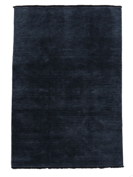  Handloom Fringes - Bleu Foncé Tapis 160X230 Moderne Noir (Laine, Inde)