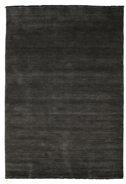  Handloom Fringes - Noir/Gris Tapis 160X230 Moderne Noir (Laine, Inde)