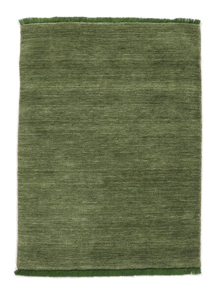  Handloom Fringes - Vert Tapis 100X160 Moderne Noir/Vert Foncé/Blanc/Crème (Laine, Inde)