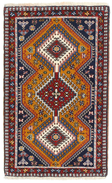 62X103 Tapis D'orient Yalameh Tapis Rouge/Violet Foncé (Laine, Perse/Iran)