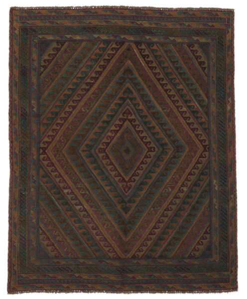 153X190 Tapis Kilim Golbarjasta D'orient Noir (Laine, Afghanistan)