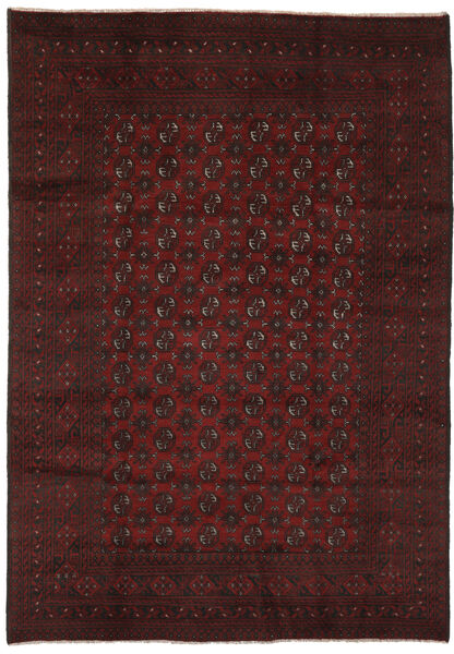  Afghan Tapis 198X288 D'orient Fait Main Noir (Laine, Afghanistan)