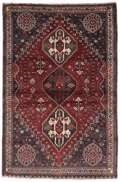 114X170 Tapis Shiraz D'orient Noir/Rouge Foncé (Laine, Perse/Iran)