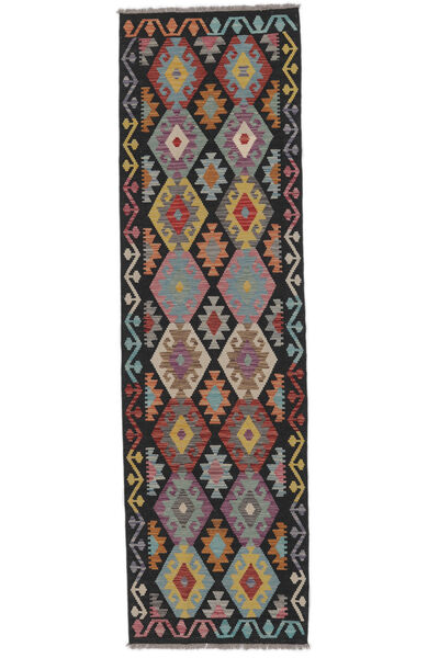  Kilim Afghan Old Style Tapis 82X294 D'orient Tissé À La Main Tapis De Couloir Noir/Marron Foncé (Laine, Afghanistan)