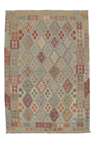176X244 Tapis D'orient Kilim Afghan Old Style Tapis Marron/Jaune Foncé (Laine, Afghanistan)