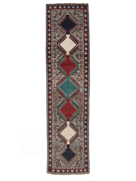 Tapis Ghashghaï Tapis 80X321 Tapis De Couloir Noir/Rouge Foncé (Laine, Perse/Iran)