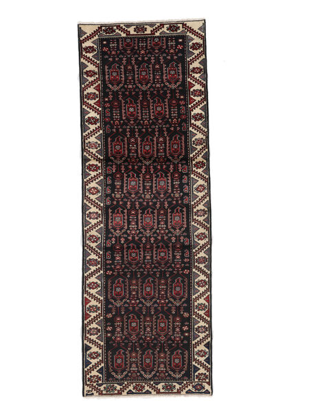 104X305 Tapis Hamadan D'orient De Couloir Noir/Rouge Foncé (Laine, Perse/Iran)