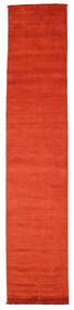  Handloom Fringes - Rouille/Rouge Tapis 80X400 Moderne Tapis De Couloir Rouge Foncé (Laine, Inde)