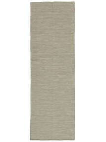  Kilim Loom - Gris Clair/Beige Tapis 80X250 Moderne Tissé À La Main Tapis De Couloir Vert Olive/Blanc/Crème (Laine, Inde)