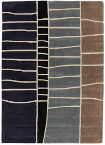  Tapis De Laine 160X230 Abstract Bamboo Handtufted Noir/Marron Tapis 