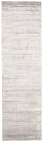  Bambou Soie Loom - Warm Gris Tapis 80X300 Moderne Tapis De Couloir Gris Clair/Blanc/Crème ( Inde)