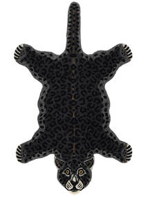  Leopard - Noir Tapis 100X160 Moderne Noir (Laine, )