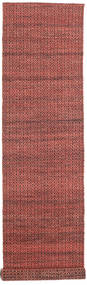  Alva - Dark_Rust/Noir Tapis 80X350 Moderne Tissé À La Main Tapis De Couloir Rouge Foncé/Marron Foncé (Laine, Inde)