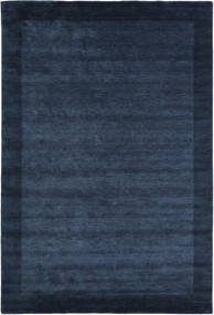  200X300 Uni Handloom Frame Tapis - Bleu Foncé 