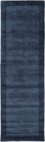  Handloom Frame - Bleu Foncé Tapis 80X250 Moderne Tapis Couloir Bleu Foncé/Bleu (Laine, Inde)