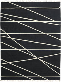 Cross Lines 250X350 Grand Noir/Blanc Écru Abstrait Tapis De Laine Tapis 