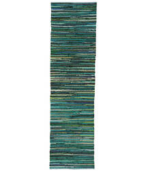  Ronja - Turquoise/Multicolore Tapis 80X250 Moderne Tissé À La Main Tapis De Couloir Turquoise/Multicolore (Coton, )