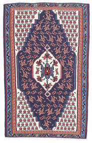 Tapis Persan Kilim Senneh Fine Tapis 110X165 Rouge/Bleu Foncé (Laine, Perse/Iran)