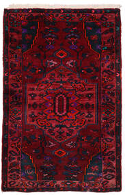  Hamadan Tapis 150X225 D'orient Fait Main Noir/Rouge Foncé (Laine, Perse/Iran)