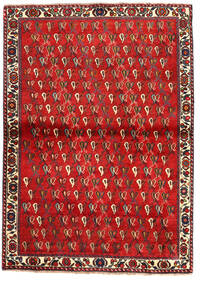  Shiraz Tapis 110X157 D'orient Fait Main Rouge Foncé/Rouille/Rouge (Laine, Perse/Iran)