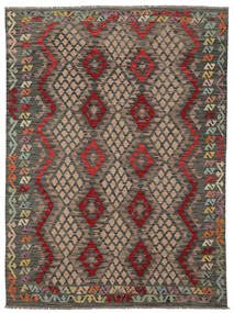 180X244 Tapis Kilim Afghan Old Style Tapis D'orient Tissé À La Main Noir/Marron (Laine, Afghanistan)