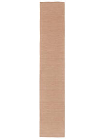  Kilim Loom - Dusty Rose Tapis 80X400 Moderne Tissé À La Main Tapis De Couloir Rouge Foncé/Beige (Laine, Inde)