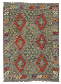  Kilim Afghan Old Style Tapis 106X144 D'orient Tissé À La Main Vert Foncé/Marron Foncé (Laine, Afghanistan)
