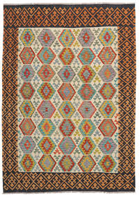 Tapis Kilim Afghan Old Style Tapis 204X285 Marron/Noir (Laine, Afghanistan)