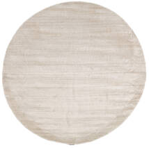  Bambou Soie Loom - Beige Tapis Ø 200 Moderne Rond Gris Clair/Marron Clair/Blanc/Crème ( Inde)
