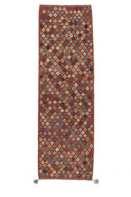  Kilim Afghan Old Style Tapis 91X288 De Laine Rouge Foncé Petit 