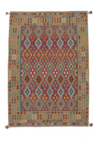  Kilim Afghan Old Style Tapis 194X292 D'orient Tissé À La Main Marron/Rouge Foncé (Laine, )