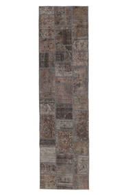  Patchwork - Persien/Iran Tapis 81X305 Moderne Fait Main Tapis De Couloir Noir/Marron Foncé (Laine, Perse/Iran)