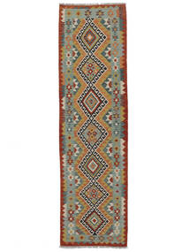 85X299 Tapis Kilim Afghan Old Style D'orient De Couloir Marron/Vert (Laine, Afghanistan)