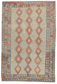  Kilim Afghan Old Style Tapis 197X296 Tapis De Laine Marron/Jaune Foncé Tapis 