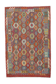  Kilim Afghan Old Style Tapis 192X304 D'orient Tissé À La Main Rouge Foncé/Marron (Laine, )