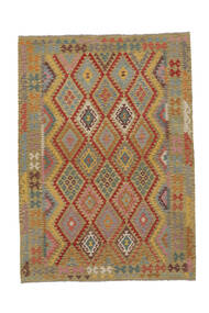  Kilim Afghan Old Style Tapis 206X288 D'orient Tissé À La Main Marron/Rouge Foncé (Laine, )