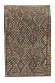 Tapis Kilim Afghan Old Style Tapis 196X295 Marron/Noir (Laine, Afghanistan)