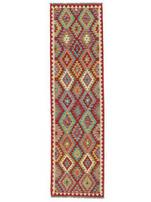  Kilim Afghan Old Style Tapis 80X293 D'orient Tissé À La Main Tapis De Couloir Marron Foncé (Laine, Afghanistan)