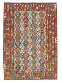  Kilim Afghan Old Style Tapis 205X299 D'orient Tissé À La Main Marron Foncé (Laine, Afghanistan)