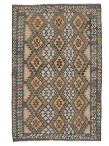 Tapis D'orient Kilim Afghan Old Style 207X309 Marron/Noir (Laine, Afghanistan)