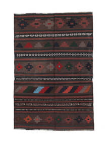 138X202 Tapis Afghan Vintage Kilim Tapis D'orient Tissé À La Main Noir/Rouge Foncé (Laine, Afghanistan)