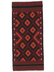 Tissé À La Main Afghan Vintage Kilim Tapis 116X260 Vintage Tapis De Laine Noir/Rouge Foncé Petit Tapis 