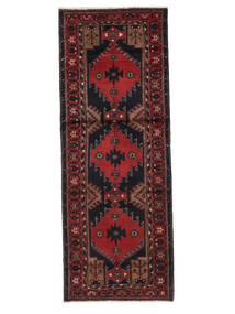 108X289 Tapis Hamadan D'orient De Couloir Noir/Rouge Foncé (Laine, Perse/Iran)