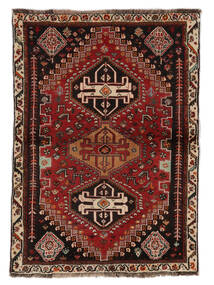 Tapis Persan Shiraz 105X150 Noir/Rouge Foncé (Laine, Perse/Iran)