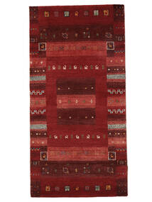  Gabbeh Loribaft Tapis 70X140 Moderne Fait Main Noir/Rouge Foncé (Laine, Inde)