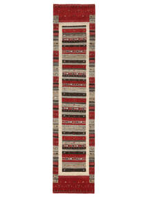  Gabbeh Loribaft Tapis 78X355 Moderne Fait Main Tapis De Couloir Marron Foncé/Rouge Foncé (Laine, Inde)