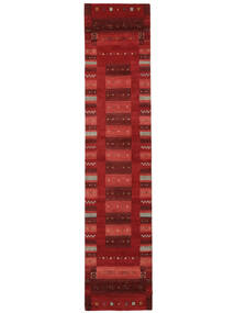  Gabbeh Loribaft Tapis 76X350 Moderne Fait Main Tapis De Couloir Rouge Foncé/Noir (Laine, Inde)