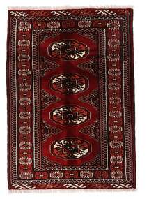 84X118 Tapis Turkaman Tapis D'orient Noir/Rouge Foncé (Laine, Perse/Iran)