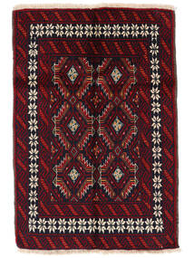 84X124 Tapis Baloutche D'orient Noir/Rouge Foncé (Laine, Perse/Iran)