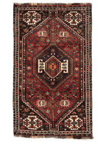 Tapis D'orient Shiraz Tapis 79X128 Noir/Rouge Foncé (Laine, Perse/Iran)